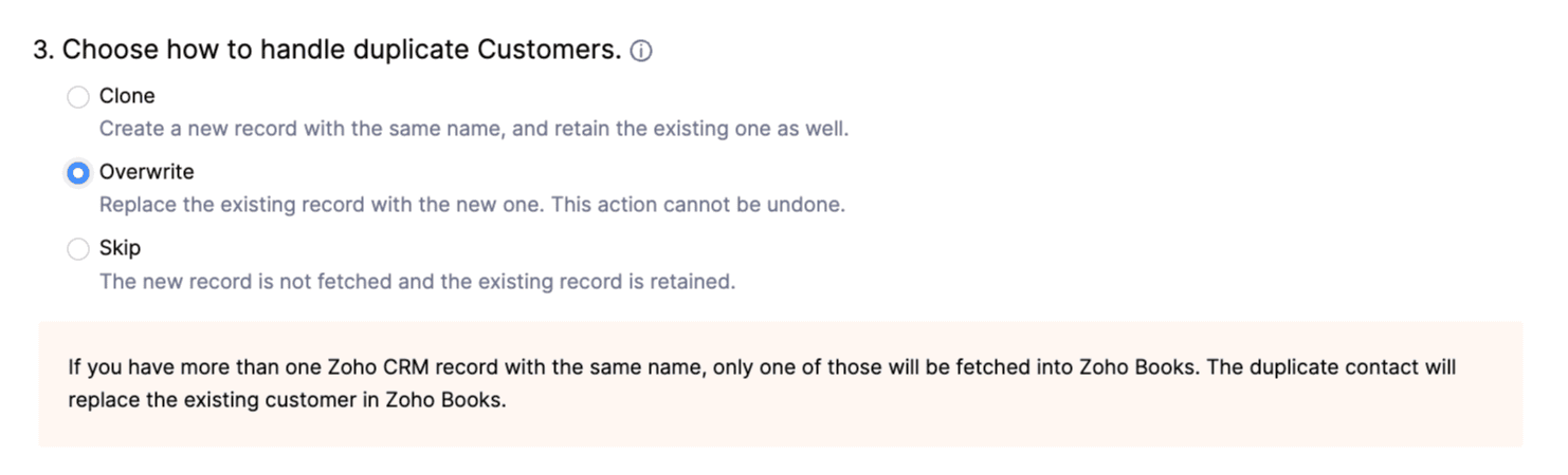 Customer Duplicate